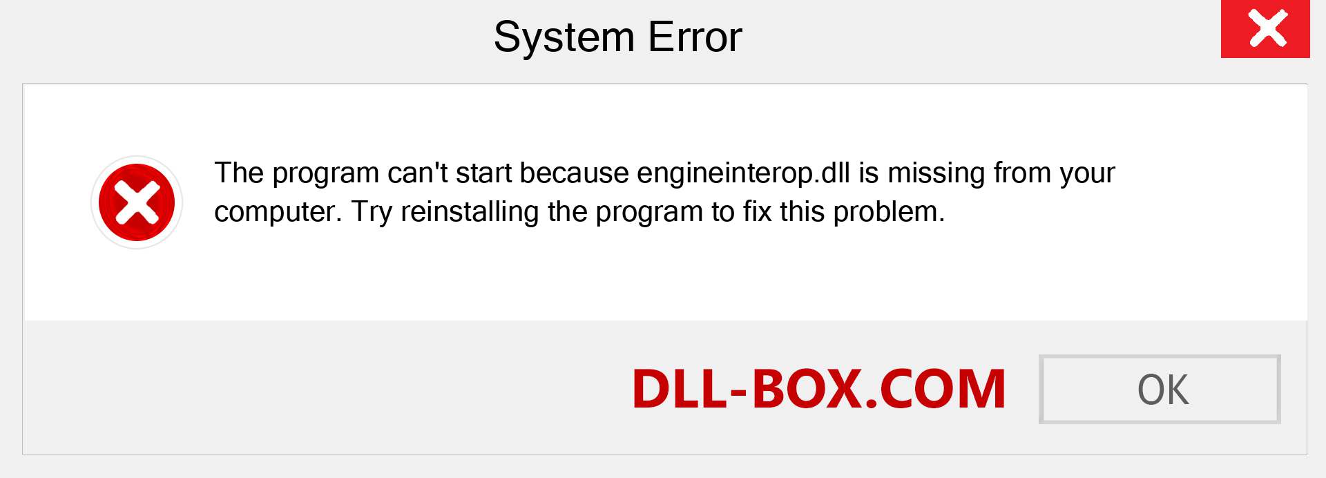  engineinterop.dll file is missing?. Download for Windows 7, 8, 10 - Fix  engineinterop dll Missing Error on Windows, photos, images